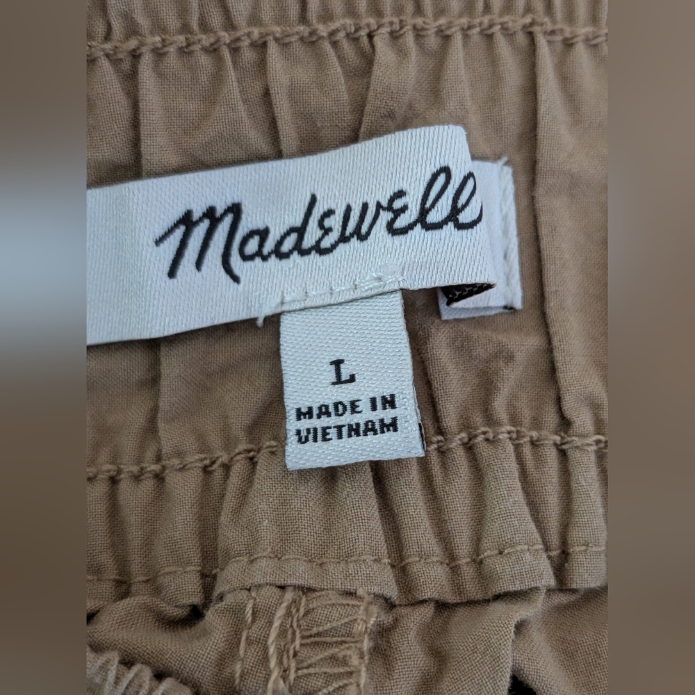Madewell 100% Cotton Pull-On Wide Leg Pants Tan Large - Picture 4 of 4
